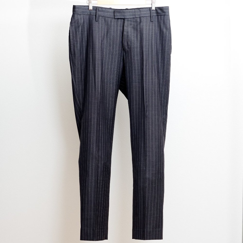 Men's Gucci Pinstripe Dress Pants Charcoal 36x32